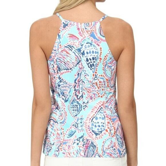 Lilly Pulitzer Annabelle Top Size 6 Shell Me About It Embellished Tropical Beach - Picture 7 of 11